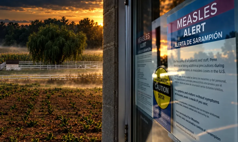 Pennsylvania fifth measles death Lancaster County