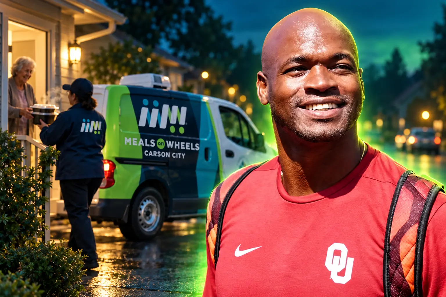 Adrian Peterson 32 hours Meals on Wheels DWI