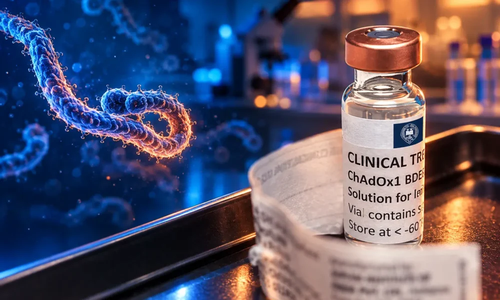 Oxford Bundibugyo Ebola vaccine trial Uganda doses